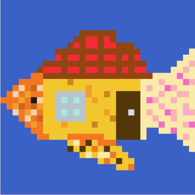 【OPS】12歳の息子のピクセルお魚アート