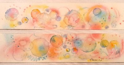 水彩×パステル抽象アート