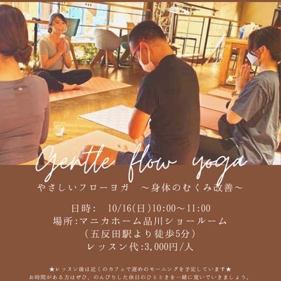 10/16(日)【五反田駅徒歩5分】むくみ解消•フローヨガ