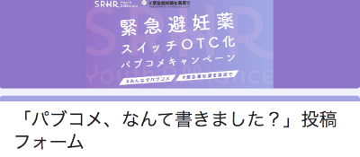 「パブコメ、なんて書きました？」投稿フォーム