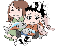 夫婦、熱帯魚まみれ