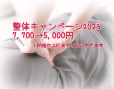 整体キャンペーン2025✩7,700→5,000円