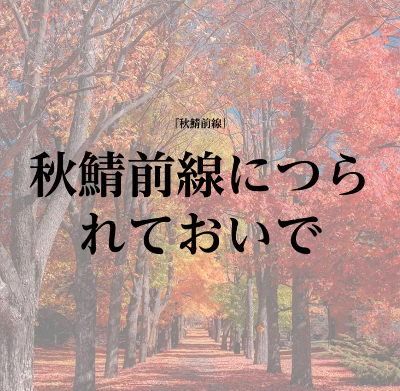 『秋鯖前線につられておいで』2023.10.22